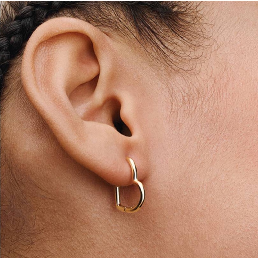Asymmetrical Heart Hoop Earrings 

14K Gold Plated Stainless Steel